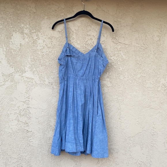 Kimichi Blue Chambray Spaghetti Strap Dress with Pockets L - Picture 7 of 11